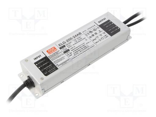 VIRTALÄHDE: IMPULSSI - LED - 201,6W - 24VDC - 4,2÷8,4A - 100÷305VAC - LED teholähteet - ELG-200-24AB - 1