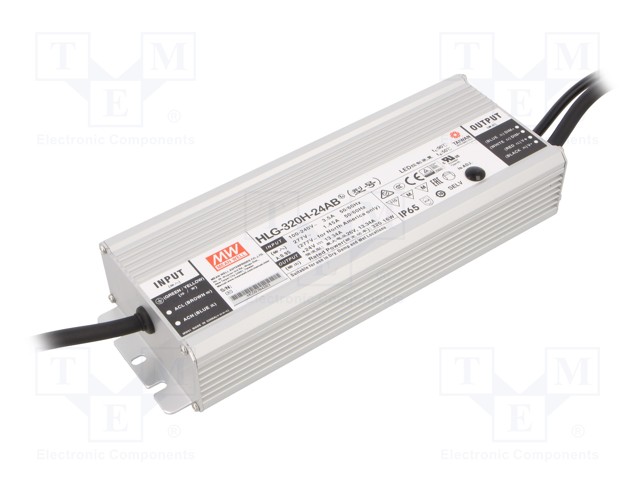 VIRTALÄHDE: IMPULSSI - LED - 320,16W - 24VDC - 6,67÷13,34A - 90÷305VAC - LED teholähteet - HLG-320H-24AB - 1