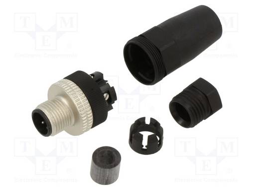 LIITIN - M12 - PIN: 4 - SUORA - PISTOKE - -40÷85°C - NAARAS - Teollisuus anturikaapelit - XZCC12MDM40B - 1
