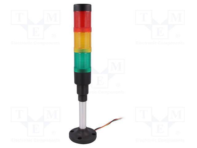 PINOTTAVA MERKKIVALO - PUNAINEN/KELTAINEN/VIHREÄ - LED - 24VDC - Teollisuuden merkinantolaitteet - HBJD-40D3RYG24B - 1