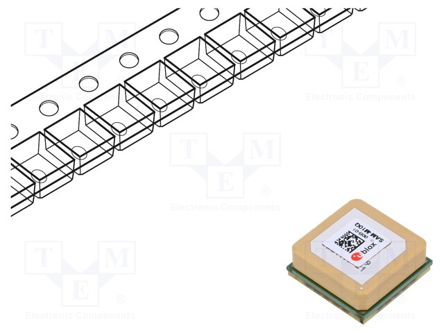 MODUULI: GPS/BEIDOU/GALILEO/QZSS - NMEA,UBX - -165DBM - 2,7÷3,6VDC - GNSS (GPS) moduulit - SAM-M10Q-00B - 1