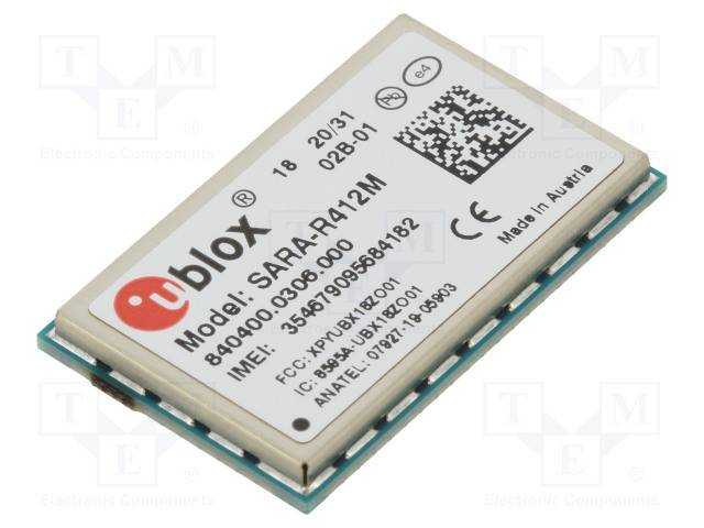 MODUULI: LTE - 4G - SARA-R4/N4 - SMD - LTE- M/NB-IOT - 26X16X2,53MM - M2M (GPRS/HSPA/LTE) moduulit - SARA-R412M-02B - 1