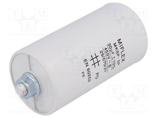 POLYPROPYLEENIKONDENSAATTORI - MOOTTOREIHIN, TYÖHÖN - 30UF - Moottorikondensaattorit - I15KV630K-B - 1