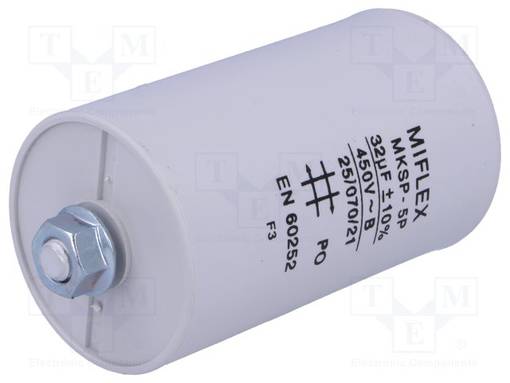 POLYPROPYLEENIKONDENSAATTORI - MOOTTOREIHIN, TYÖHÖN - 32UF - Moottorikondensaattorit - I15KV632K-B - 1