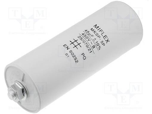 POLYPROPYLEENIKONDENSAATTORI - MOOTTOREIHIN, TYÖHÖN - 45UF - Moottorikondensaattorit - I150V645K-B - 1