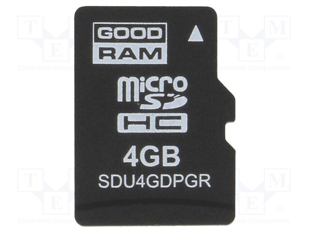 MUISTIKORTTI - TEOLLISUUS-MICROSD,PSLC - UHS I U1 - 4GB - -40÷85°C - Muistikortit - SDU4GDPGRB - 1