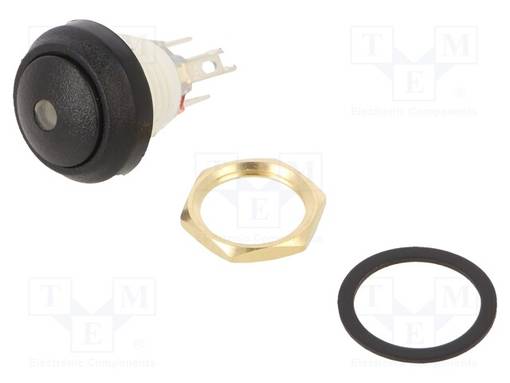 PAINOKYTKIN - AS: 2 - SPDT - 5A/250VAC - 5A/28VDC - ON-(ON) - Standardikytkimet - WSA48-1-RB-B-BK-B - 1