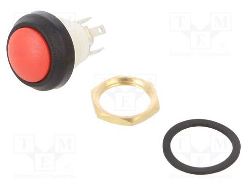 PAINOKYTKIN - AS: 2 - SPDT - 5A/250VAC - 5A/28VDC - ON-(ON) - Standardikytkimet - WSA48-1-RB-N-RD-B - 1