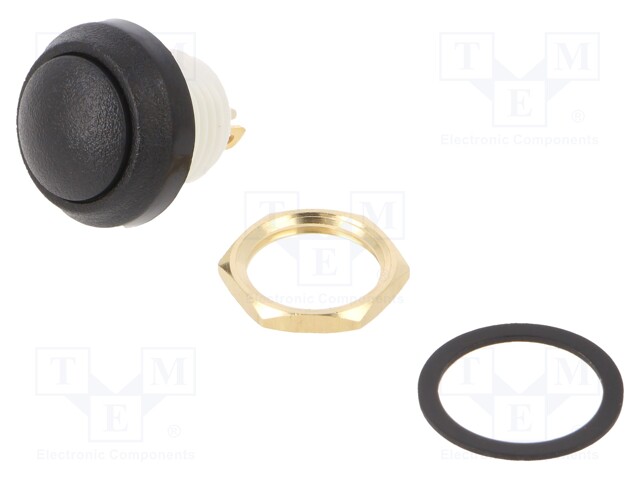 PAINOKYTKIN - AS: 2 - SPST-NO - 0,25A/12VDC - OFF-(ON) - Ø13,58MM - Standardikytkimet - W48-1-RB-N-BK-B - 1