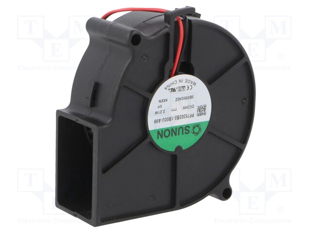 RADIAALITUULETIN DC - 24VDC - 75X75X30MM - 23,44M3/H - 38,6DBA - KUULA - DC 24V tuulettimet - PF75302B2-A99-B - 1