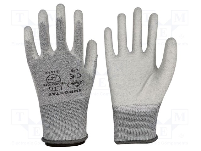 SUOJAKÄSINEET - ESD - XXL - L: 270MM - W: 110MM - HARMAA - - ESD Käsineet ja sormisuojat - ERS-516800620B - 1
