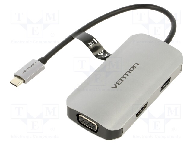 USB HUB - USB 3.0 - ALUMIINI - 5GBPS - 0,15M - 100W - VÄRI: MUSTA - Tietokonetarvikkeet - muut - TOAHB - 1
