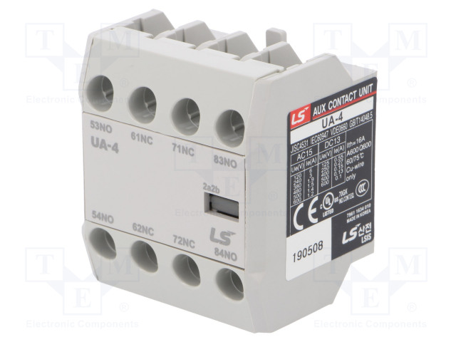 TUKI-KOSKETTIMET - LÄHDÖT: RUUVIPURISTIMET - ETUPUOLI--5÷60°C - Kontaktorit - lisätarvikkeet - UA-4-2A2B - 1