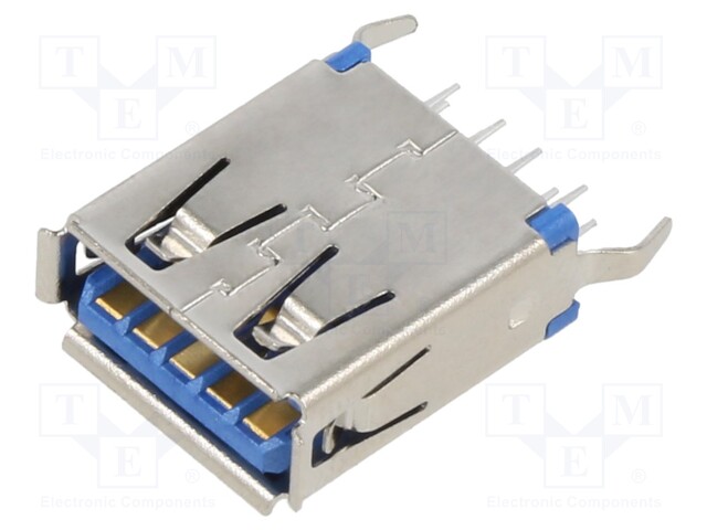 USB A LIITIN - THT - PIN: 9 - PYSTYSUORA - USB 3.0 - 3A - USB liittimet - USB1086-GF-B - 1