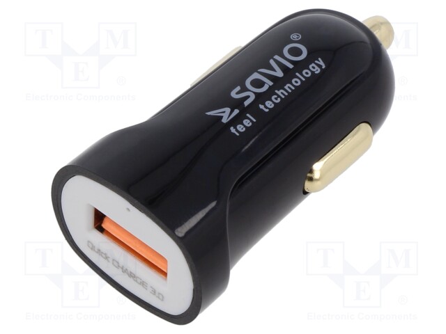 USB VIRTALÄHDE - USB A RASIA - MUSTA - TULOJÄNNITE 12÷24V - Autopistokelaturit ja virtalähteet - SAVAUTOSA-05B - 1