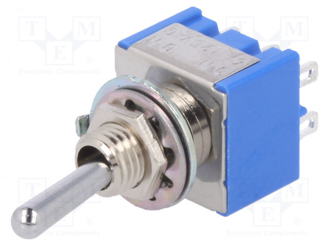 VIPUKYTKIN - ASENNOT: 2 - DPDT - ON-(ON) - 6A/125VAC - LÄHDÖT: JUOTTOON - 1KV - Vipukytkimet - MS-500G-B - 1