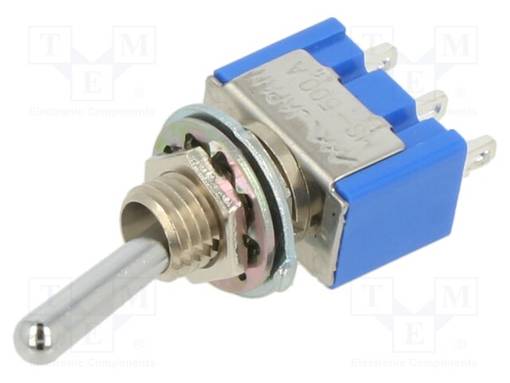 VIPUKYTKIN - ASENNOT: 2 - SPDT - ON-ON - 6A/125VAC - LÄHDÖT: JUOTTOON - MS-500 - Vipukytkimet - MS-500A-B - 1