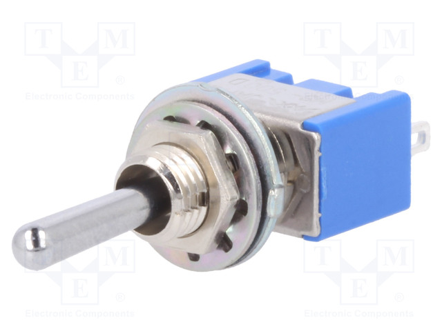 VIPUKYTKIN - ASENNOT: 3 - SP3T - ON-OFF-(ON) - 6A/125VAC - LÄHDÖT: JUOTTOON - Vipukytkimet - MS-500D-B - 1