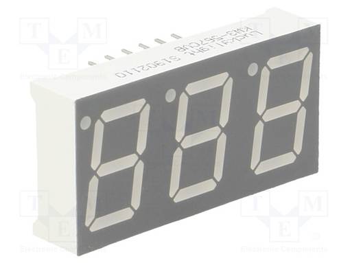 NÄYTTÖ: LED - 7-SEGMENTTINÄYTTÖ - 14,2MM - 0,56" - MERK.LKM: 3 - KATODI - 7-segmenttinäytöt - KW3-567CVB - 1