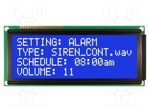 LCD NÄYTTÖ - AAKKOSNUMEERINEN - STN NEGATIVE - 20X2 - SININEN - LED - Aakkosnumeeriset LCD-näytöt - NHD-0420E2Z-NWB - 1