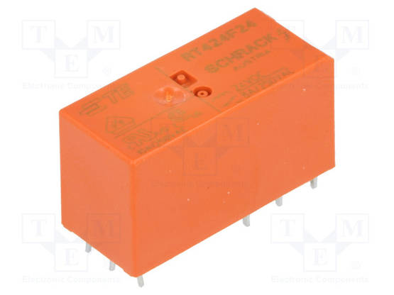 RELE - DPDT - UKELAN: 24VDC - 8A - 8A/250VAC - RT2 - Pienoisreleet - RT424F24B - 1