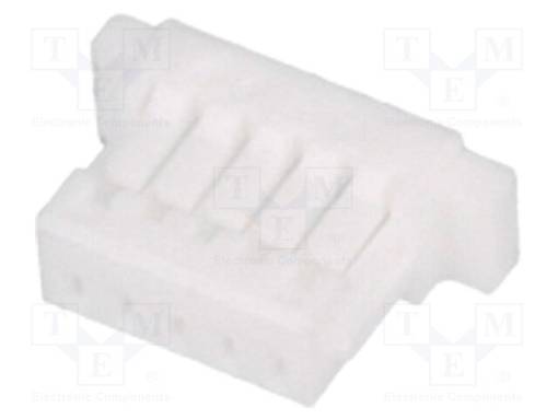 LIITIN: JOHTO-LEVY - PISTOKE - NAARAS - SH - 1A - 50V - PIN: 5 - 1MM - JOHTOON - Signaaliliittimet rasteri 1,00mm - SHR-05V-S-B - 1