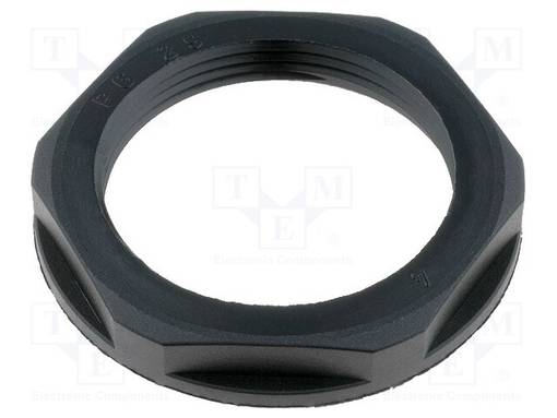 MUTTERI - PG29 - POLYAMIDI - UL94V-2 - 46MM - MUSTA - KIERRE: PG - LAIPPA- - Läpivientikappaleiden mutterit - SKINTOP-NPG29B - 1