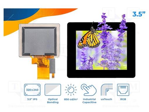 TFT NÄYTTÖ - 3,5" - 320X240 - NÄYTÖN ULKOMITAT: 70,08X52,56MM - RGB - TFT-näytöt - SM-RVT35HHTNWC00-B - 1