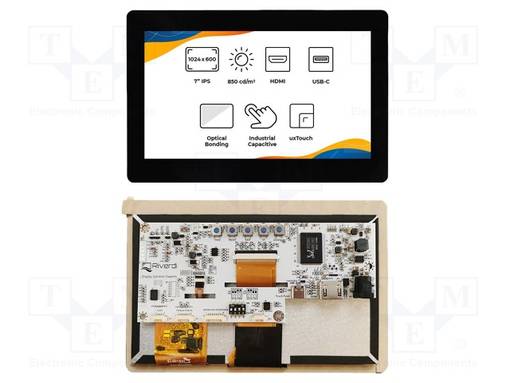 TFT NÄYTTÖ - 7" - 1024X600 - VALAISTUS: LED - KOOT: 179,96X119X24,28MM - TFT-näytöt - SM-RVT70HSHNWC00-B - 1
