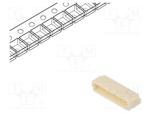 LIITIN: JOHTO-LEVY - PISTORASIA - UROS - 1A - 50V - PIN: 10 - SMT - 1MM - 1X10 - Signaaliliittimet rasteri 1,00mm - SM10B-SRSS-TB - 1