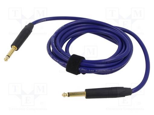 KAAPELI - JACK 6,3 MM 2PIN PISTOKE,MOLEMMIN PUOLIN SININEN - Muut audio-videokaapelit - TAS-TK1212PSF-B - 1