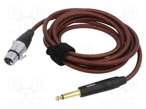 KAAPELI - JACK 6,3 MM 2PIN PISTOKE,XLR NAARAS 3PIN - 6M - RUSKEA - Muut audio-videokaapelit - TAS-TK226PSF-TB - 1