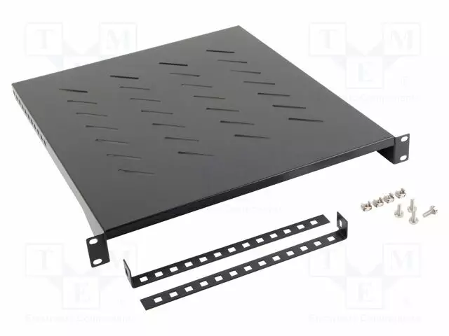 SHELF - 1U - MUSTA - STANDARD: 19" - RACK SHELF - Räkkikotelot 19' - AK-1005-B - 1