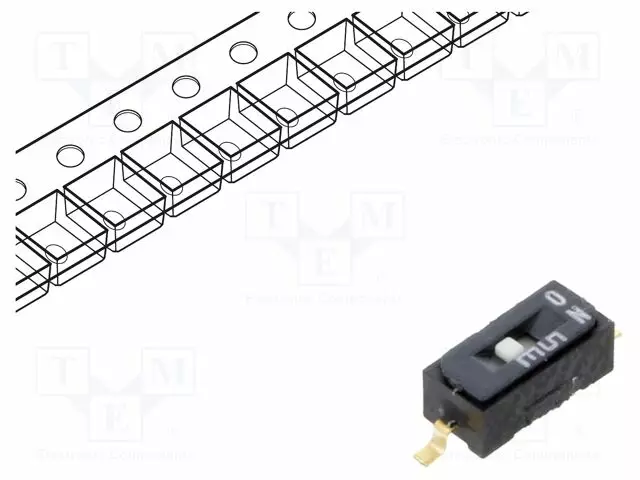 DIP-KYTKIN - NAPOJEN MÄÄRÄ: 1 - OFF-ON - 0,1A/6VDC - AS: 2/1 - DIP kytkimet - CHS-01TB - 1