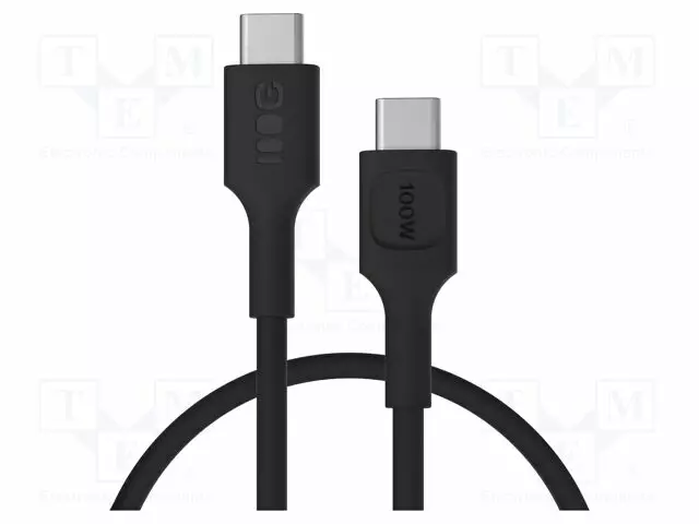 KAAPELI - USB 2.0 - USB C PISTOKE,MOLEMMIN PUOLIN - 0,3M - MUSTA - PVC - USB kaapelit ja adapterit - GC-KABGC100PF30PB - 1
