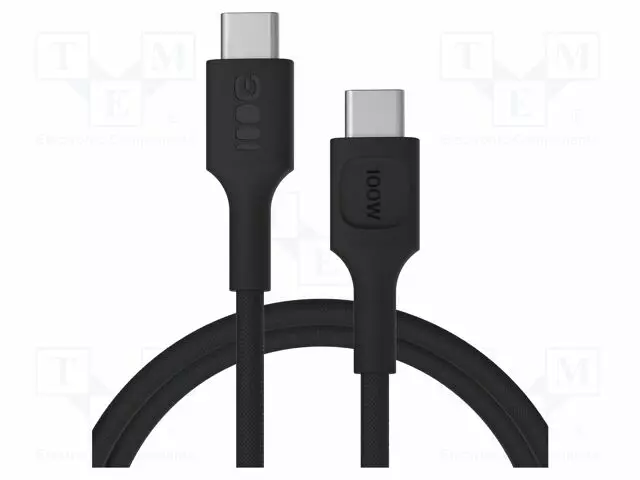 KAAPELI - USB 2.0 - USB C PISTOKE,MOLEMMIN PUOLIN - 1,2M - MUSTA - USB kaapelit ja adapterit - GC-KABGC100PS120PB - 1