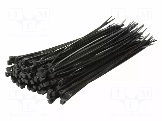 NIPPUSIDE - L: 150MM - W: 2,5MM - MUSTA - POLYAMIDI - 100KPL - UL94V-2 - Nippusiteet - PC-KAB0002B - 1
