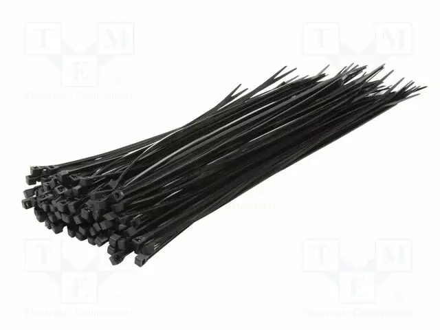 NIPPUSIDE - L: 300MM - W: 3,4MM - MUSTA - POLYAMIDI - 100KPL - UL94V-2 - Nippusiteet - PC-KAB0004B - 1