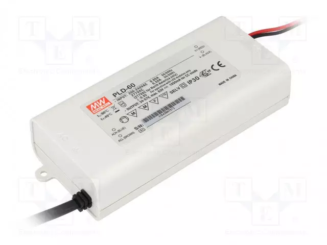 VIRTALÄHDE: IMPULSSI - LED - 60W - 18÷30VDC - 2000MA - 180÷295VAC - IP30 - LED teholähteet - PLD-60-2000B - 1