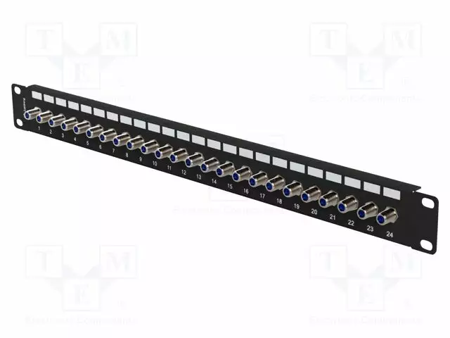 PATCH PANEL - MUSTA - PORTTIEN LUKU: 24 - 19" - F-PISTORASIA X24 - RACK - Tietokonetarvikkeet - muut - PPRF-R624-B - 1