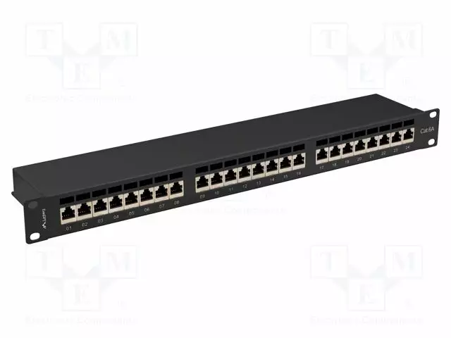 PATCH PANEL - MUSTA - PORTTIEN LUKU: 24 - 19" - CAT: 6A - RACK 19" - RACK - Tietokonetarvikkeet - muut - PPSA-1024-B - 1