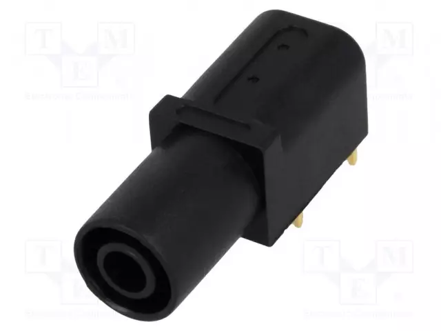 LABORATORIOBANAANILIITIN 4MM - PISTORASIA - 24A - MUSTA - KULLATTU - Banaanijatkoliittimet - BSM-420-B - 1