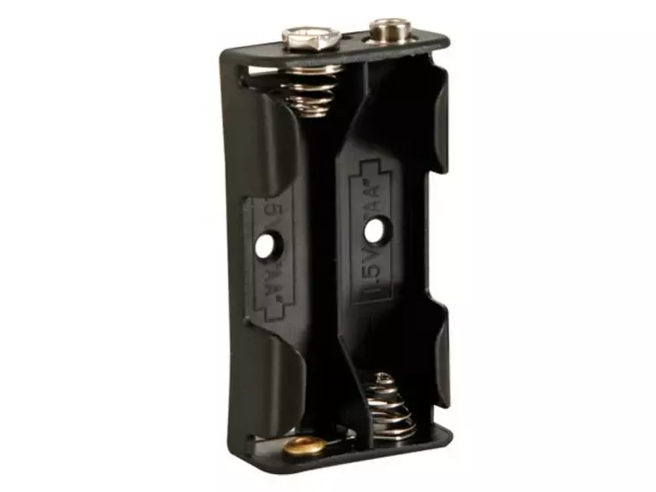 BATTERY HOLDER FOR 2 x AA-CELL (WITH SNAP TERMINALS) - Paristopitimet, liittimet ja tarvikkeet - BH321B - 1