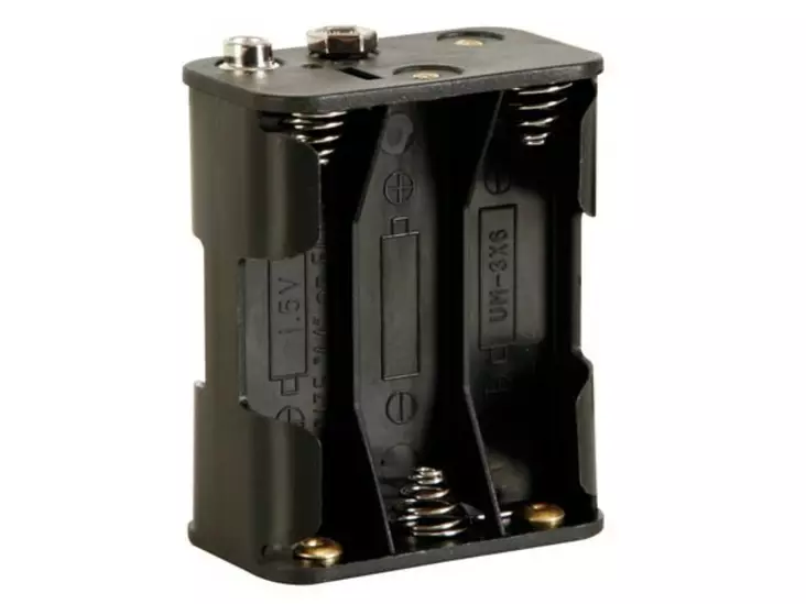 BATTERY HOLDER FOR 6 x AA-CELL (WITH SNAP TERMINALS) - Paristopitimet, liittimet ja tarvikkeet - BH363B - 1