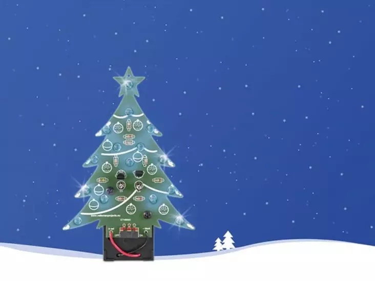 ELEKTRONINEN JOULUKUUSI - SINISET LEDit - Whadda Minikit rakennussarjat - WSSA100B - 1