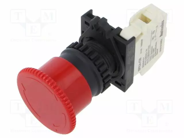 HÄTÄKYTKIN - 22MM - ASENNOT: 2 - NC - PUNAINEN - SIENI- - Taulukytkimet, standardi 22mm - SF2ER-E2RB - 1