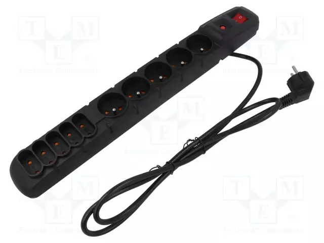 JATKOJOHTO: SUOJAUS-PISTORASIAT: 10 - 230VAC - 10A - MUSTA - Tietokonetarvikkeet - muut - ACAR-S10-1.5B - 1