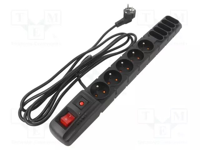 JATKOJOHTO: SUOJAUS-PISTORASIAT: 10 - 230VAC - 10A - MUSTA - Tietokonetarvikkeet - muut - ACAR-S10-3B - 1