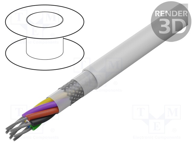 JOHTO - 4X30AWG - ELASTOMEERI TERMOPLASTINEN TPE - VALKOINEN - 600V - Suojatut moninapakaapelit - TES-3019.04-B - 1