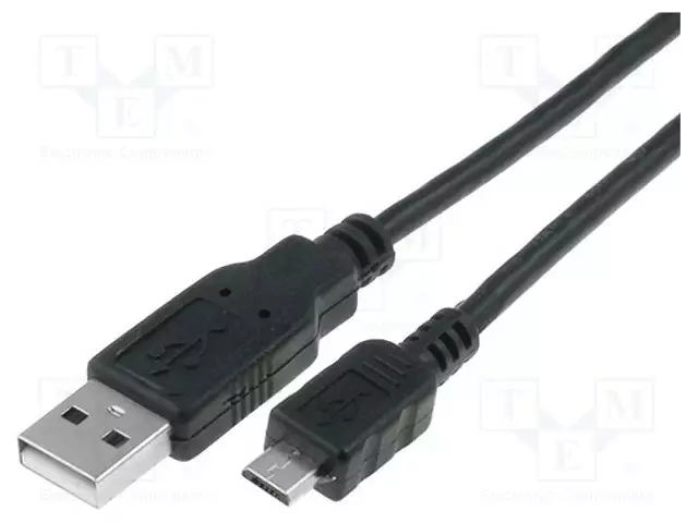 KAAPELI - USB 2.0 - USB A PISTOKE,USB B MIKROPISTOKE - 1,5M - MUSTA - USB kaapelit ja adapterit - CU271-015-PB - 1